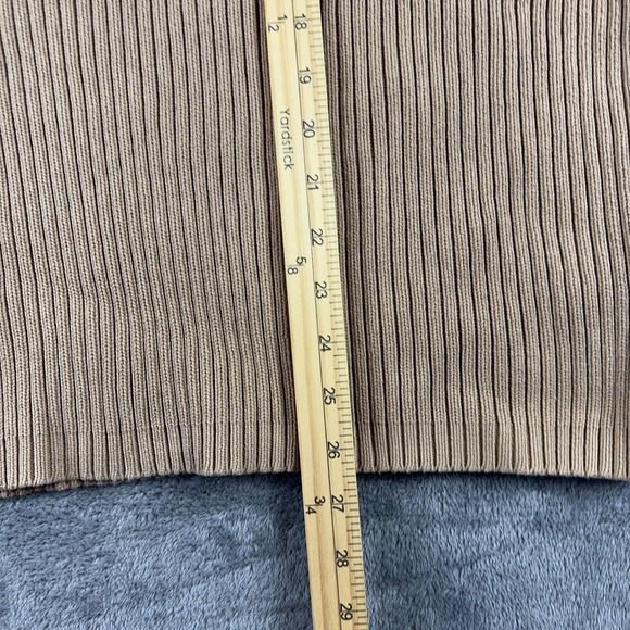 Eddie Bauer Sweater Mens XL Beige Ribbed 100% Cotton Knit Crewneck Pullover - Picture 6 of 9